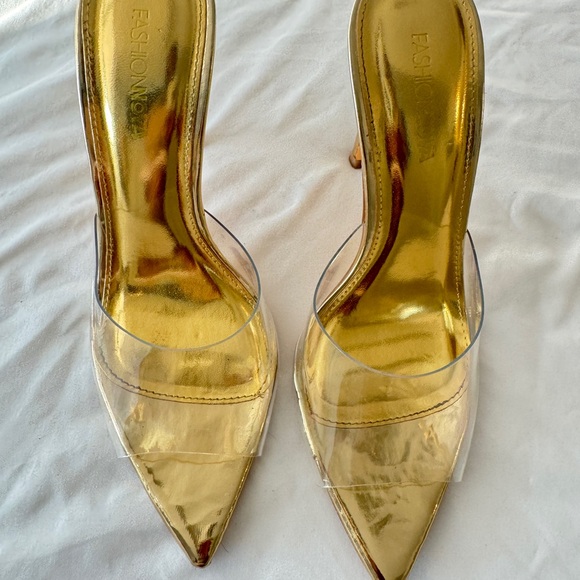 Gold pvc mules - Picture 2 of 5